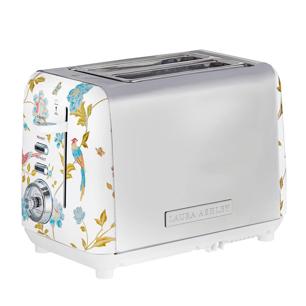 Laura Ashley 2 Slice Toaster Elvenden White & Silver